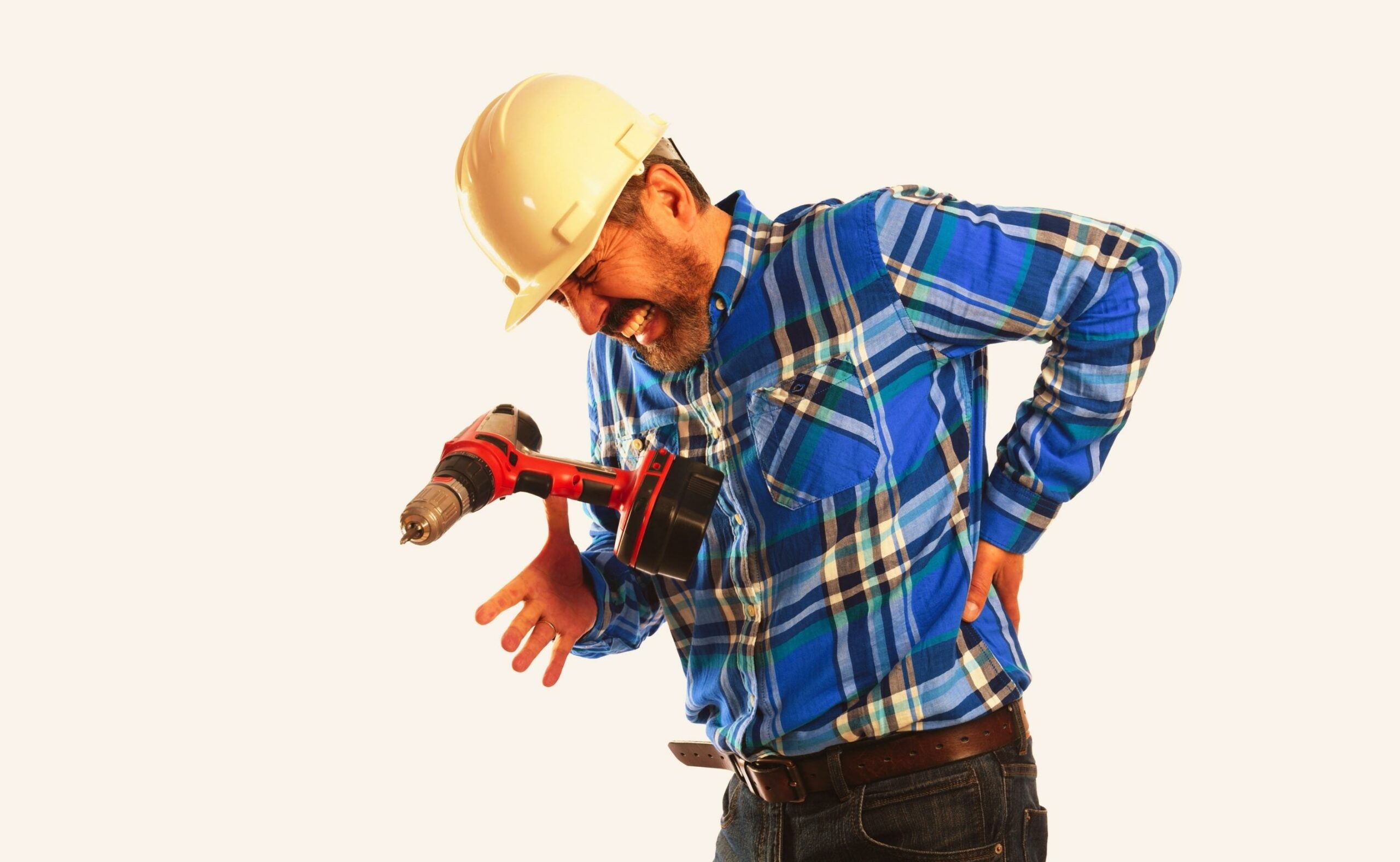 Hispanic worker getting injury to lower back