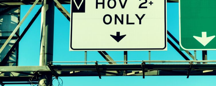 High occupancy vehicle lane road sign
