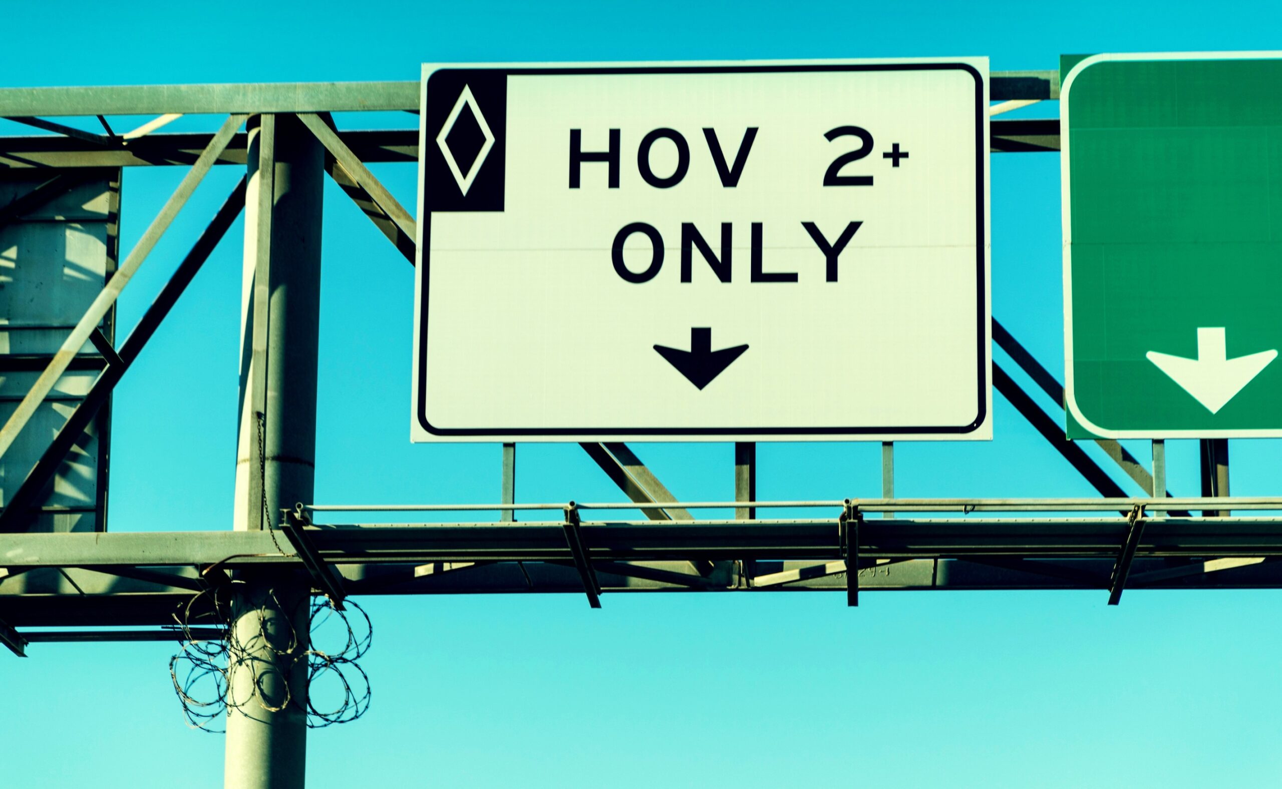 High occupancy vehicle lane road sign