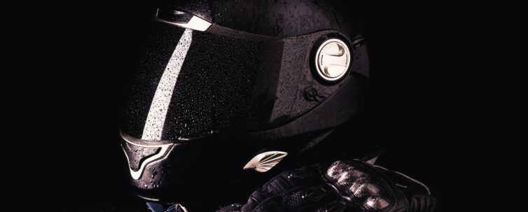 black motorcycle helmet