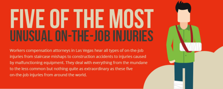 Five of the most unusual on-the-job injuries infographic