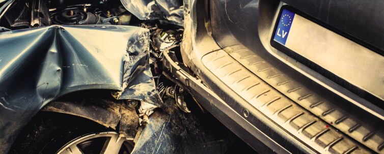 Auto accident involving two cars