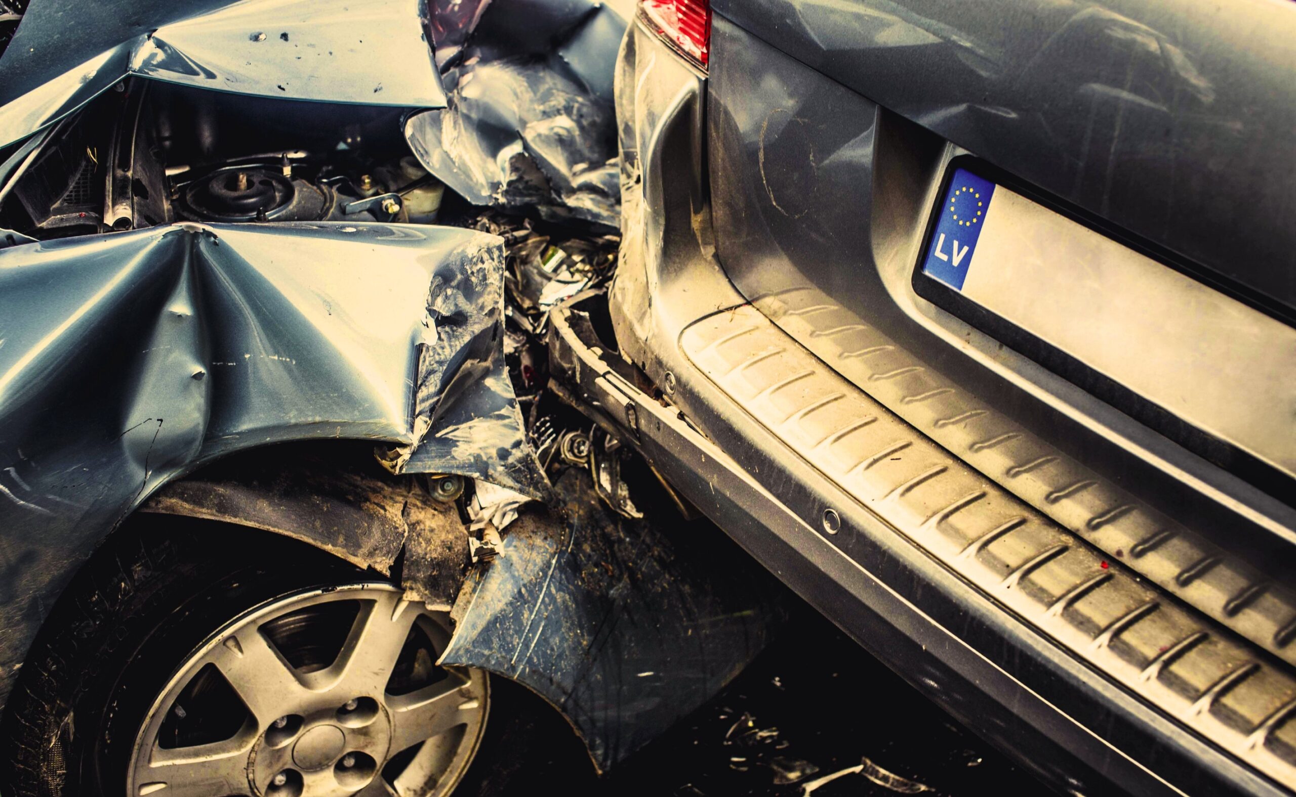 Auto accident involving two cars