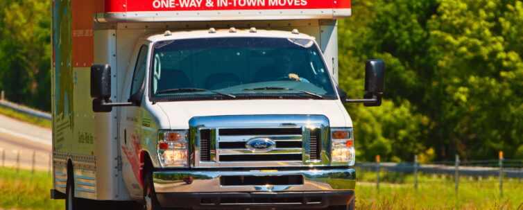 U-Haul Moving Truck On Interstate Highway