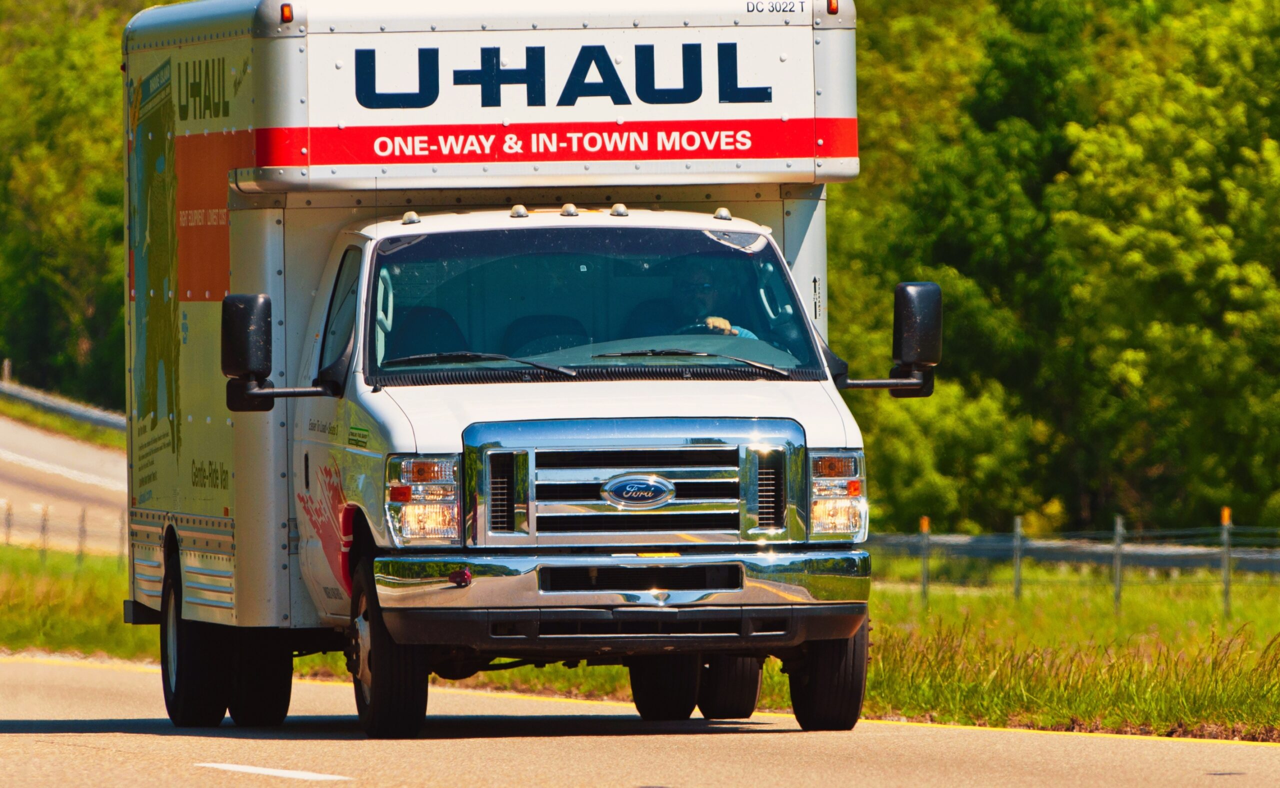 U-Haul Moving Truck On Interstate Highway