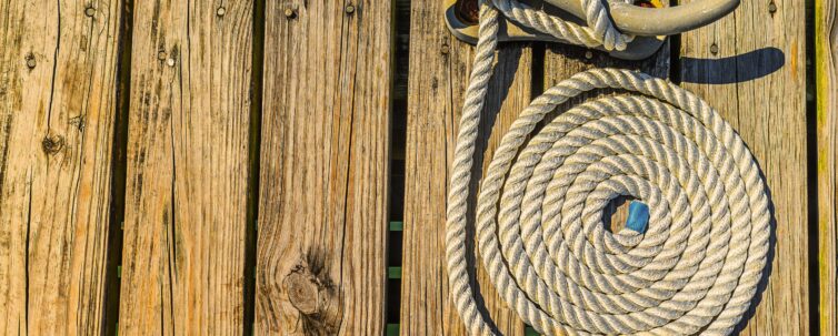 spiral rope in a wood pier
