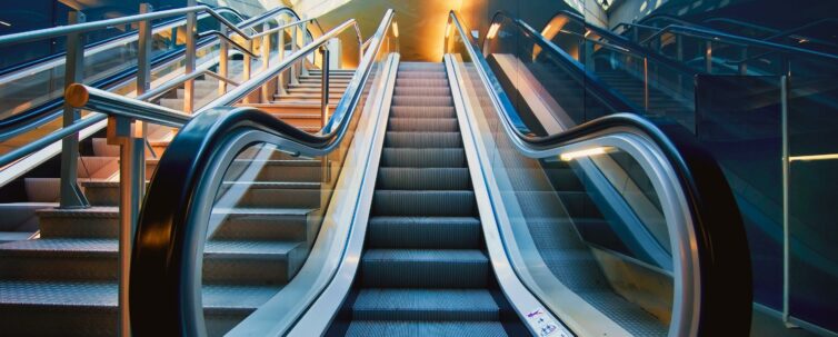 Panoramic angle of escalator