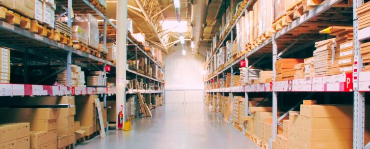 hallway of a manufacturing storage