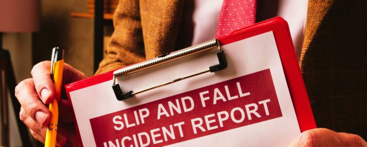 Lawyer offers slip and fall accident report form.