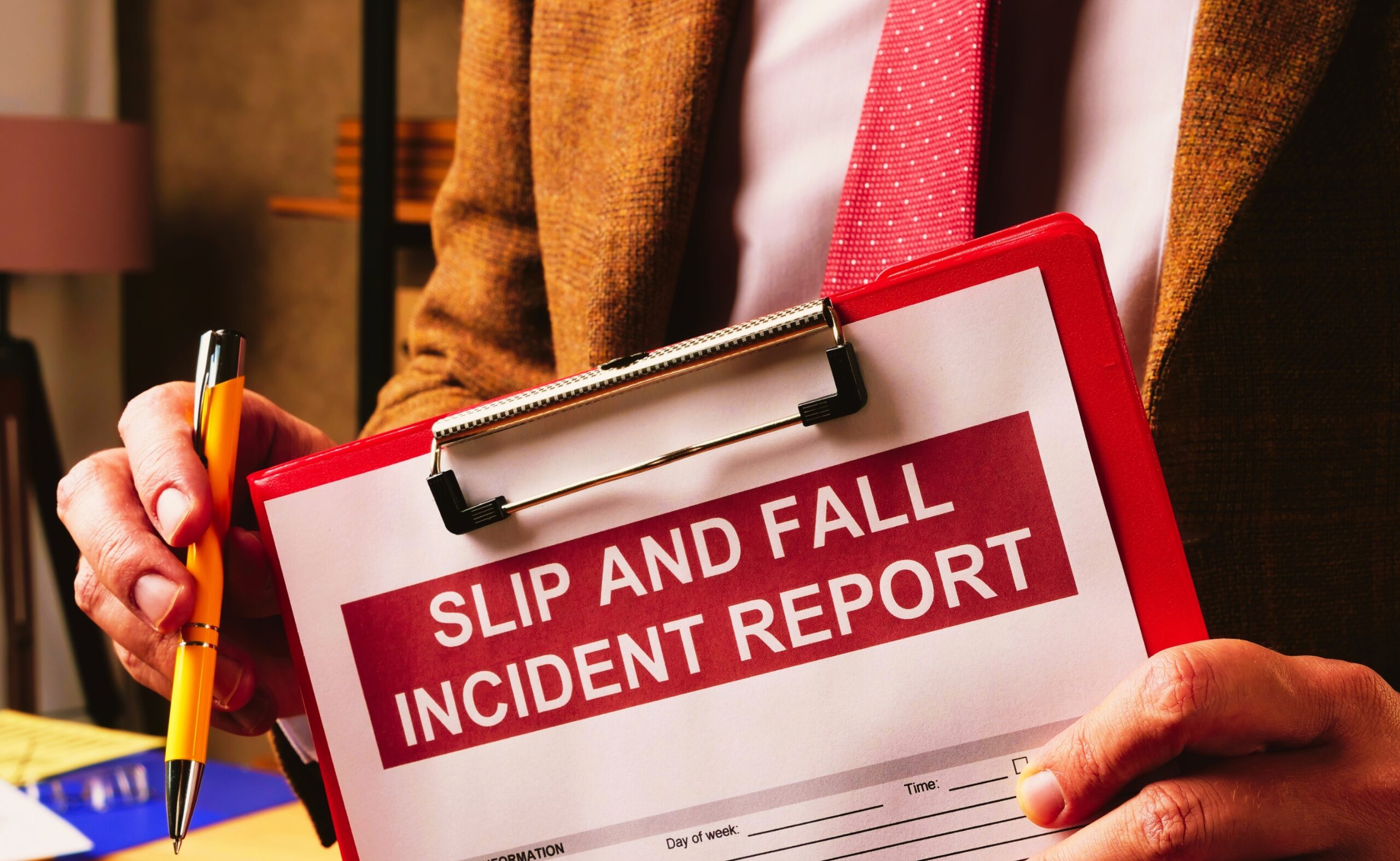 Lawyer offers slip and fall accident report form.