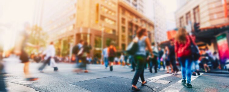 Blurred pedestrian street