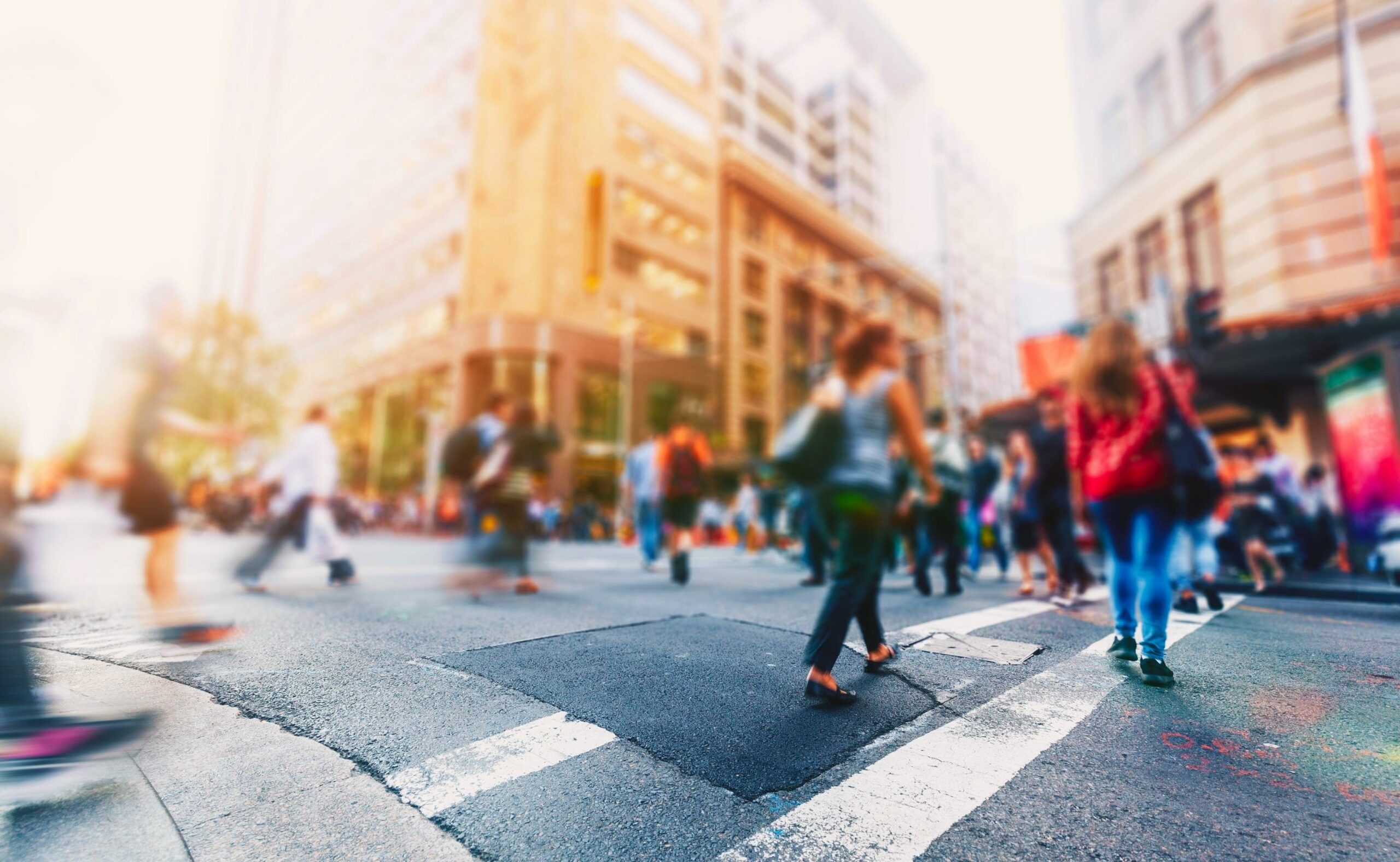 Blurred pedestrian street