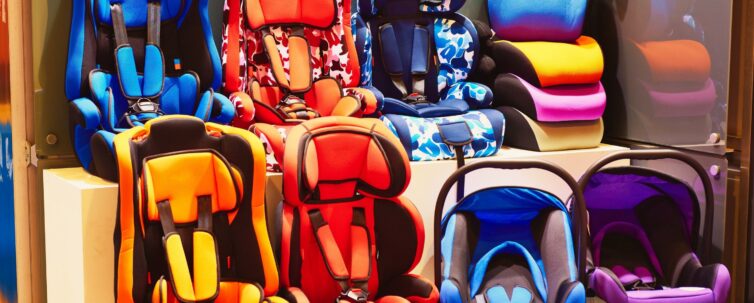 baby car seats in the store