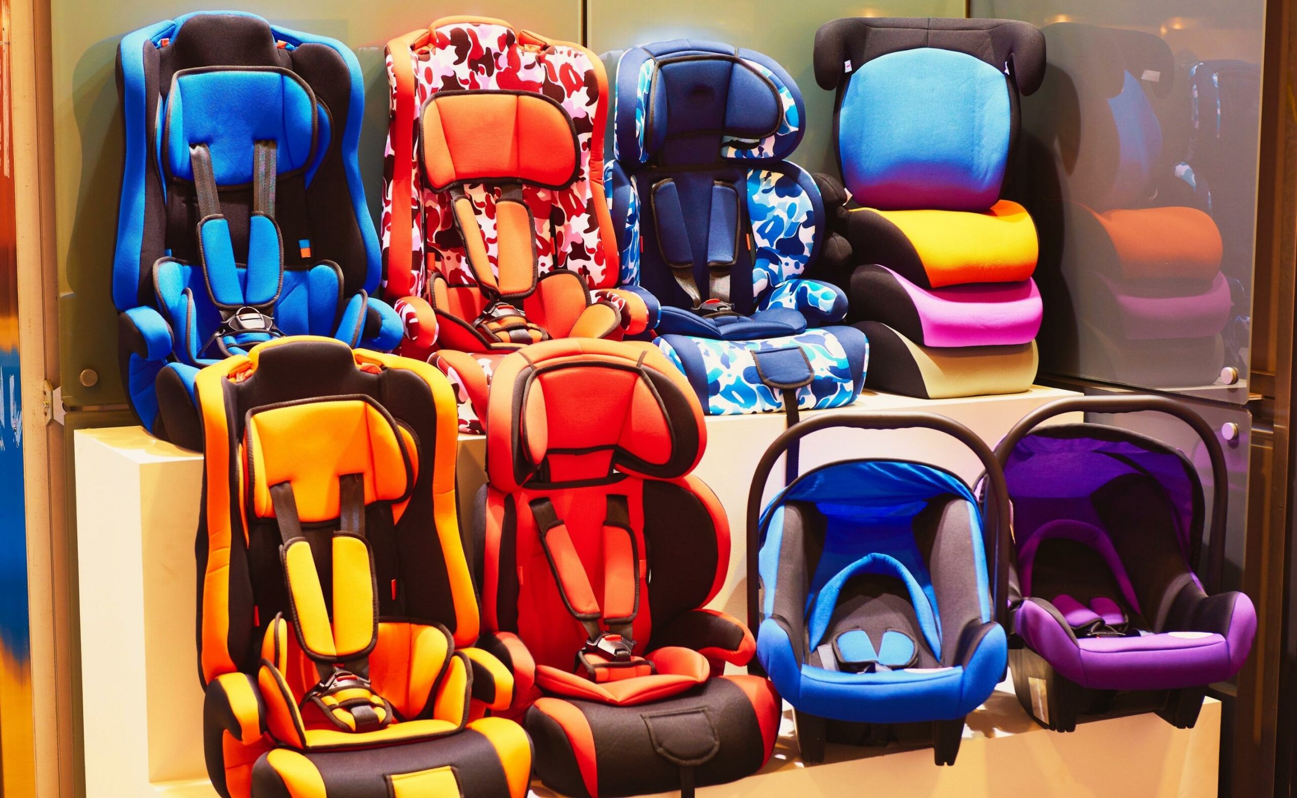 baby car seats in the store