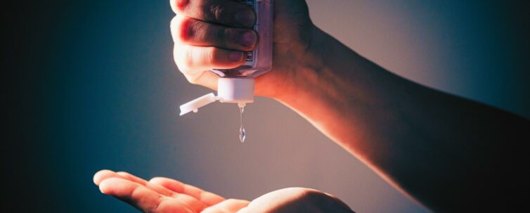 Using antibacterial hand sanitizer