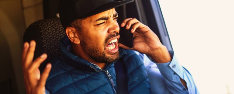 Angry truck driver