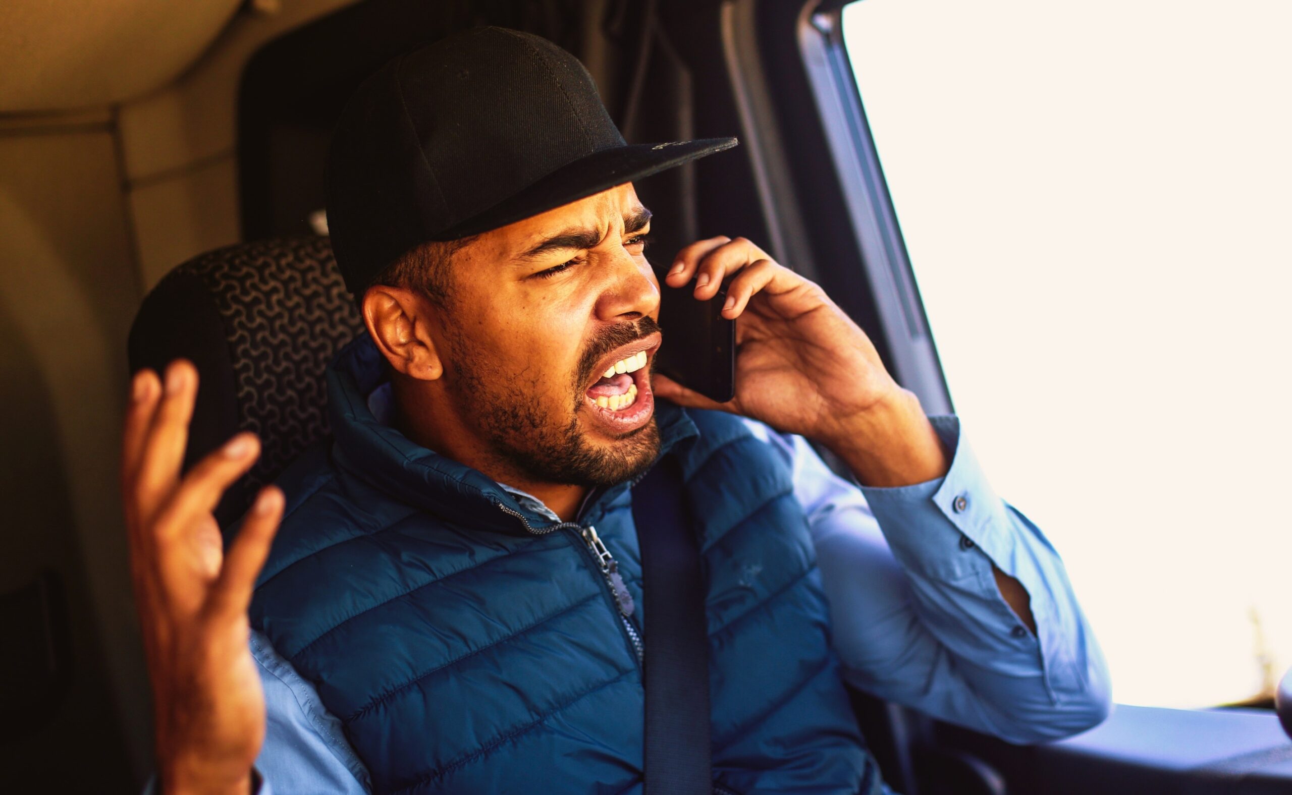 Angry truck driver