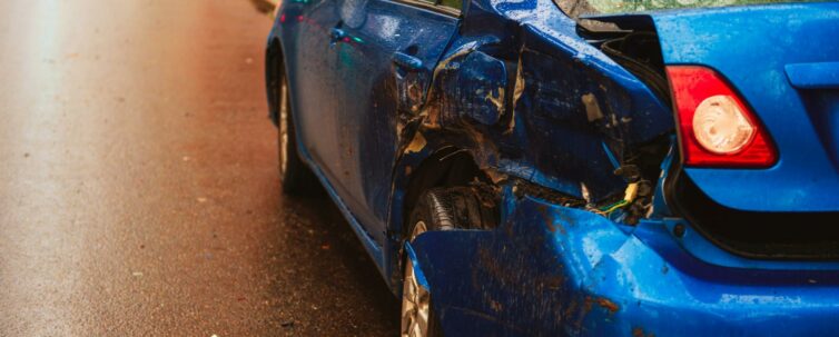 Hit and run involving a parked car on a city street