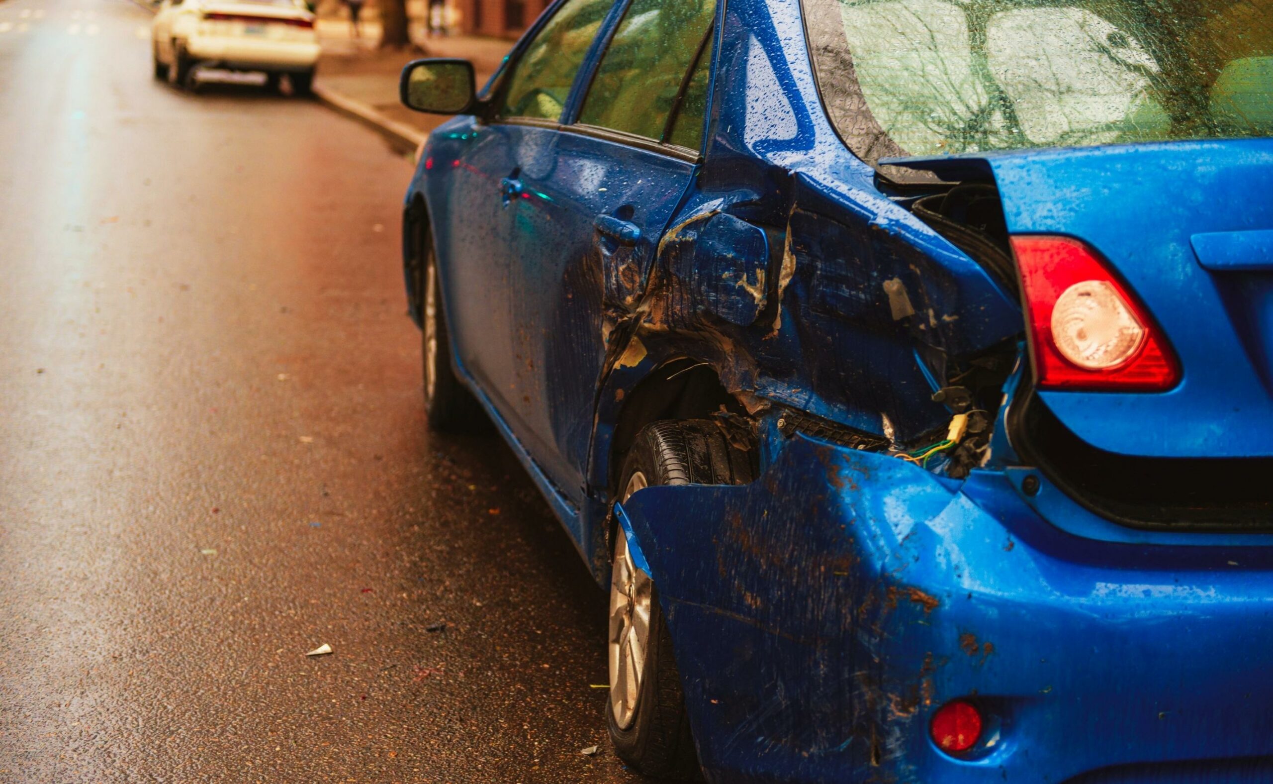 Hit and run involving a parked car on a city street