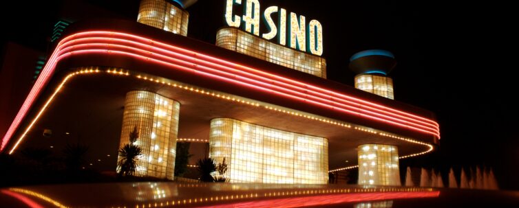 Front of the casino at night