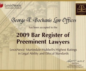 2009 Bar register of preeminent lawyers award