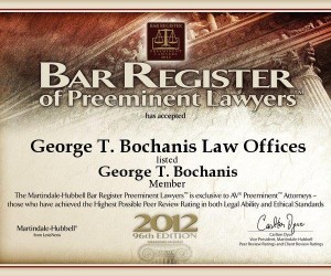 2012 bar register of preeminent lawyers award