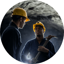 miners in complete PPE