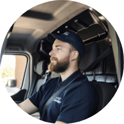 side view of a truck driver
